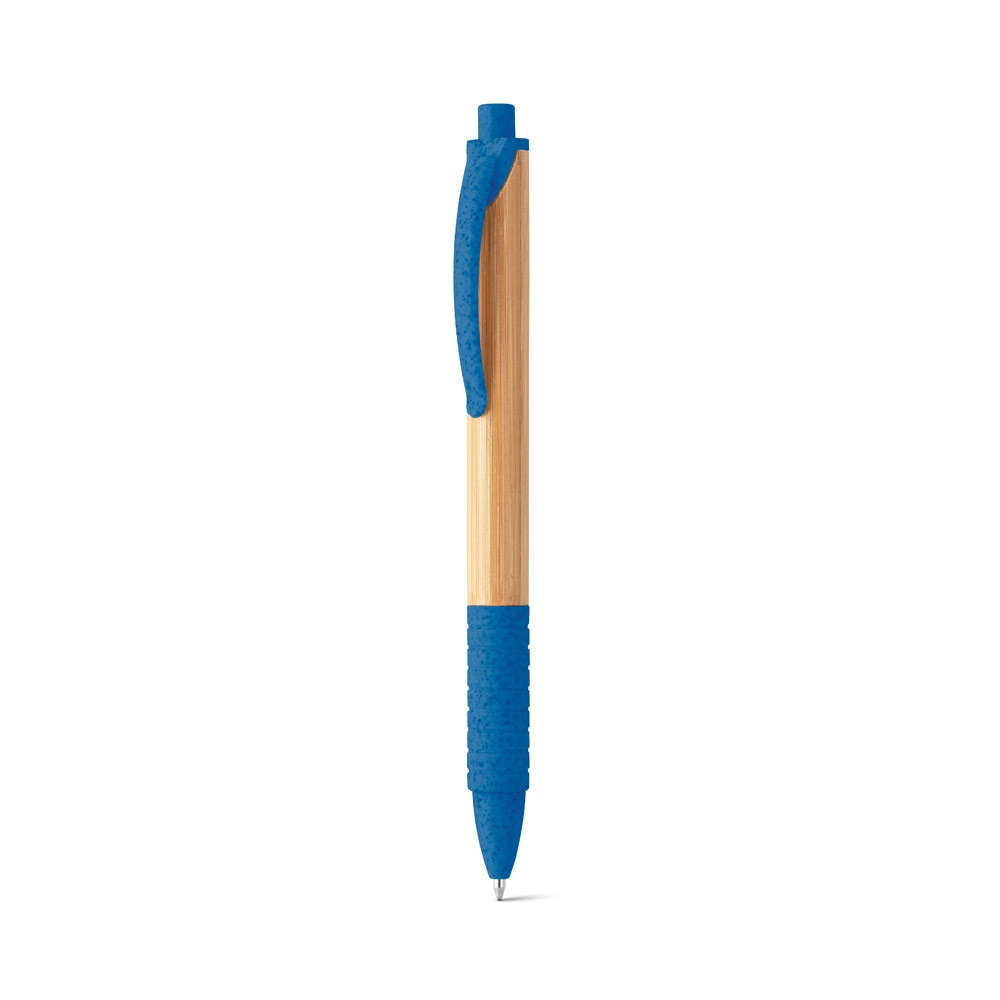 Stylo à bille personnalisable en bambou KUMA Bleu royal